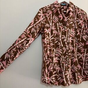 J. McLaughlin Long Sleeve Lois Blouse Relaxed Button-Up Shirt Womens S Bamboo